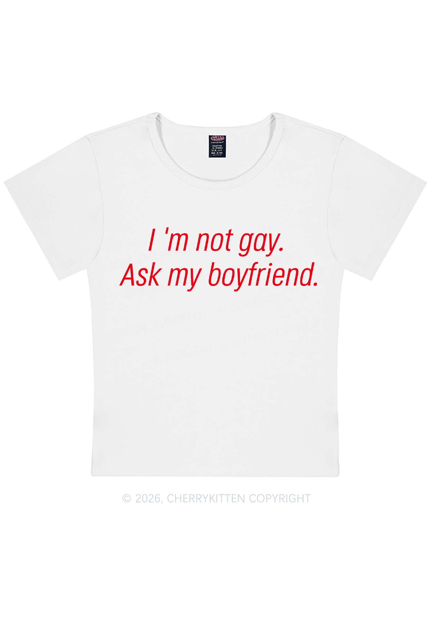 Im Not Gay Pride Y2K Baby Tee Cherrykitten