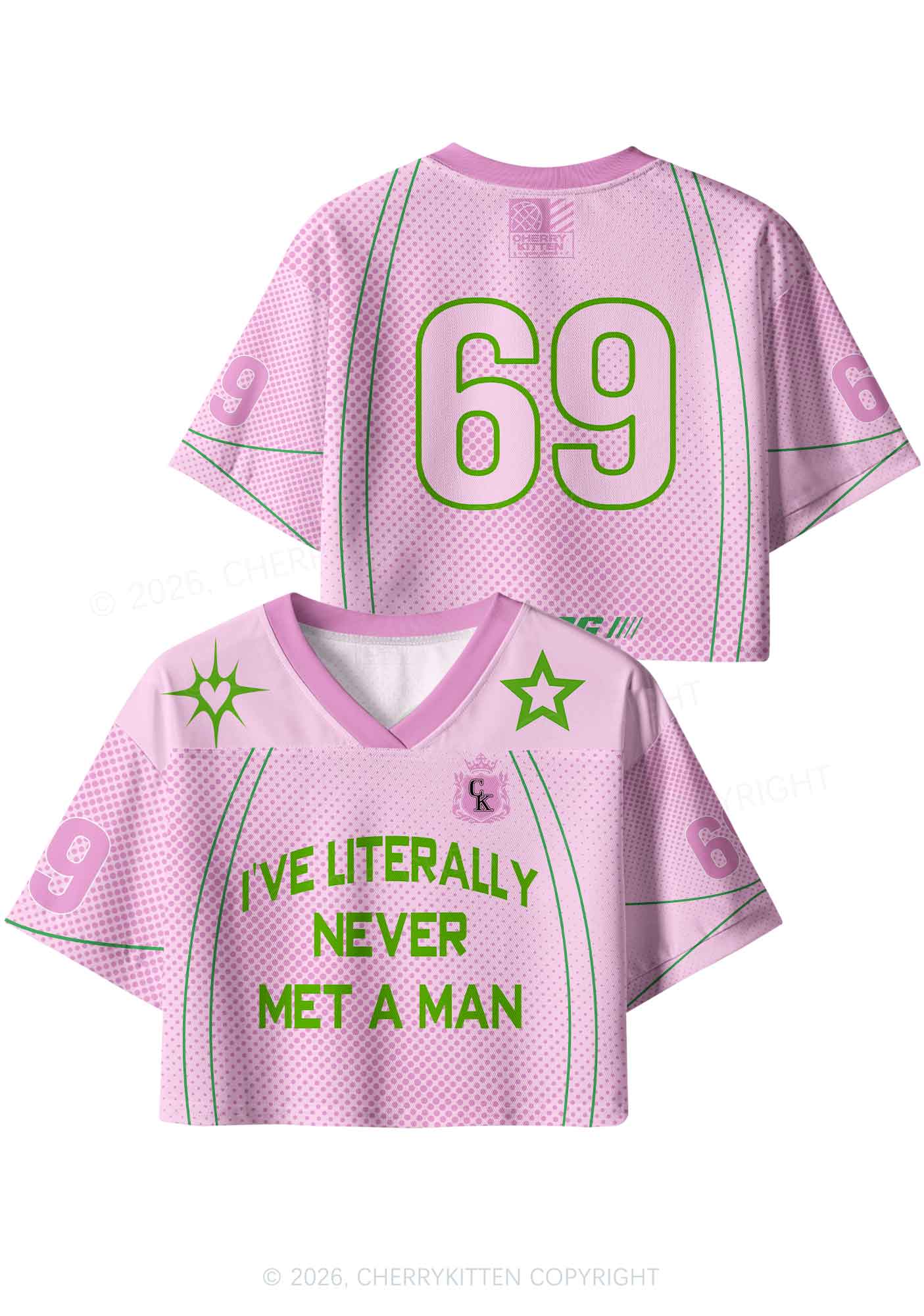 Never Met A Man Pride Y2K Crop Sport Jersey Shirts Cherrykitten