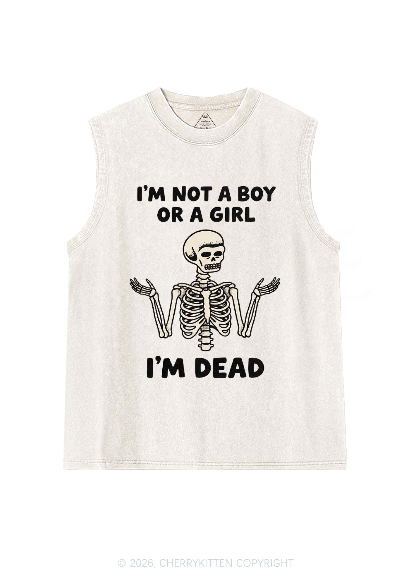 Im Not A Boy Or A Girl Pride Y2K Washed Muscle Tank Cherrykitten