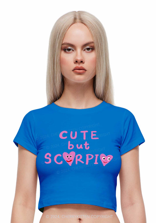 Custom Zodiac Cute But Y2K Baby Tee Cherrykitten