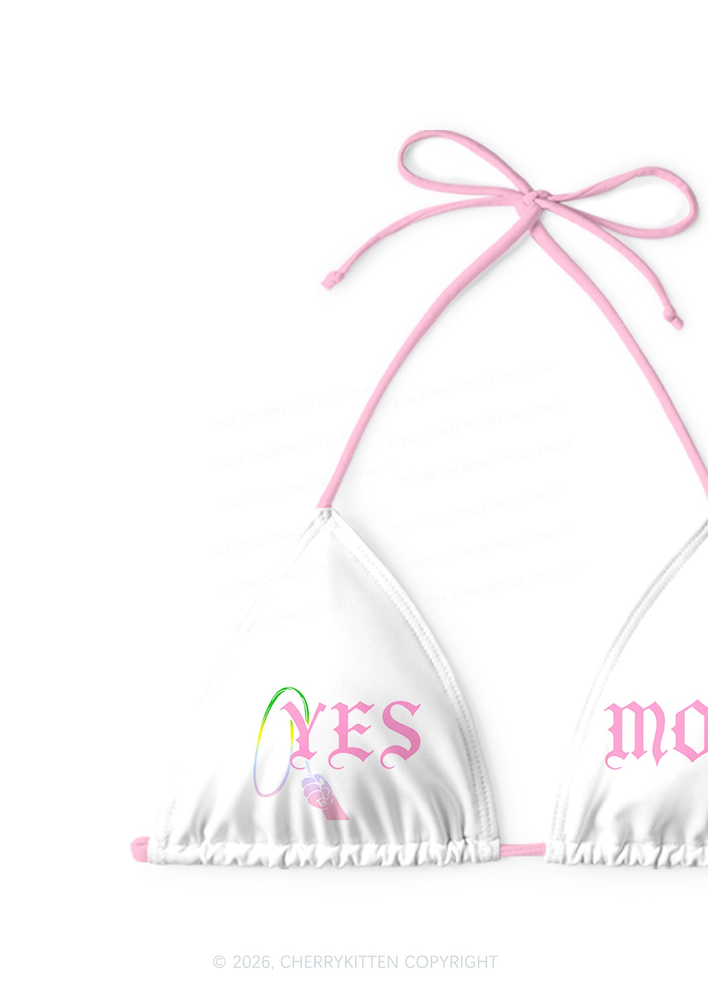 Yes Mommy Pink Bunny Y2K Print Bikini Set Cherrykitten