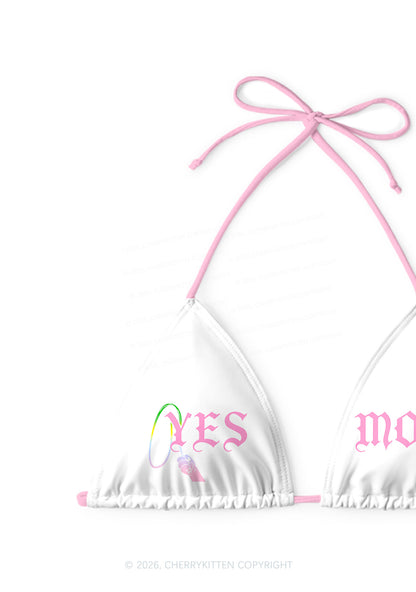 Yes Mommy Pink Bunny Y2K Print Bikini Set Cherrykitten