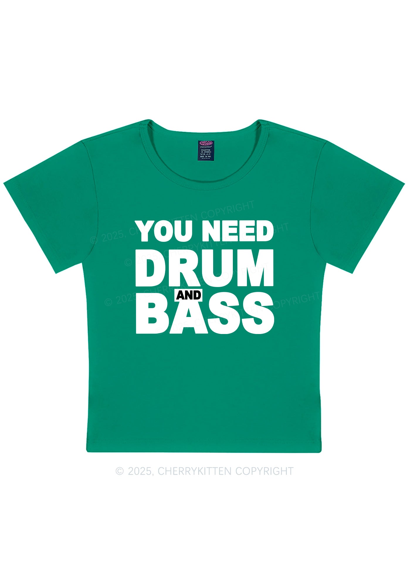 Need Drum And Bass Y2K Baby Tee Cherrykitten