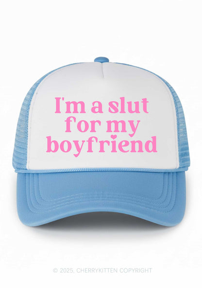 Slxt For My BF Valentine's Day Y2K Colorblock Trucker Hat Cherrykitten