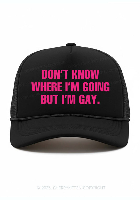 But Im Gay Pride Y2K Trucker Hat Cherrykitten