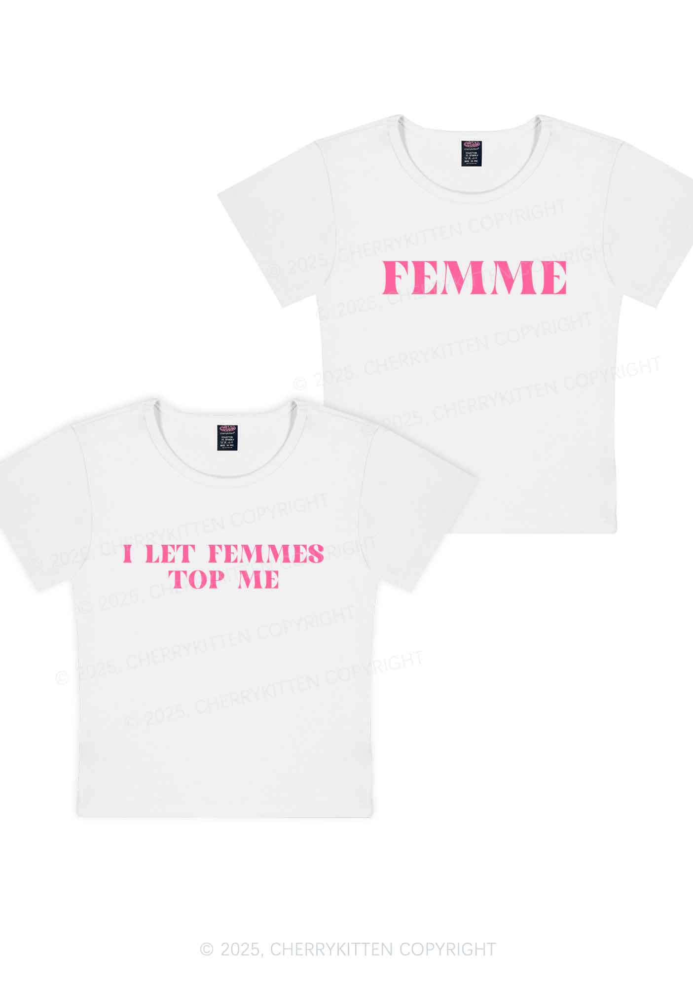 I Let Femmes Top Me Y2K Valentine's Day Baby Tee Cherrykitten