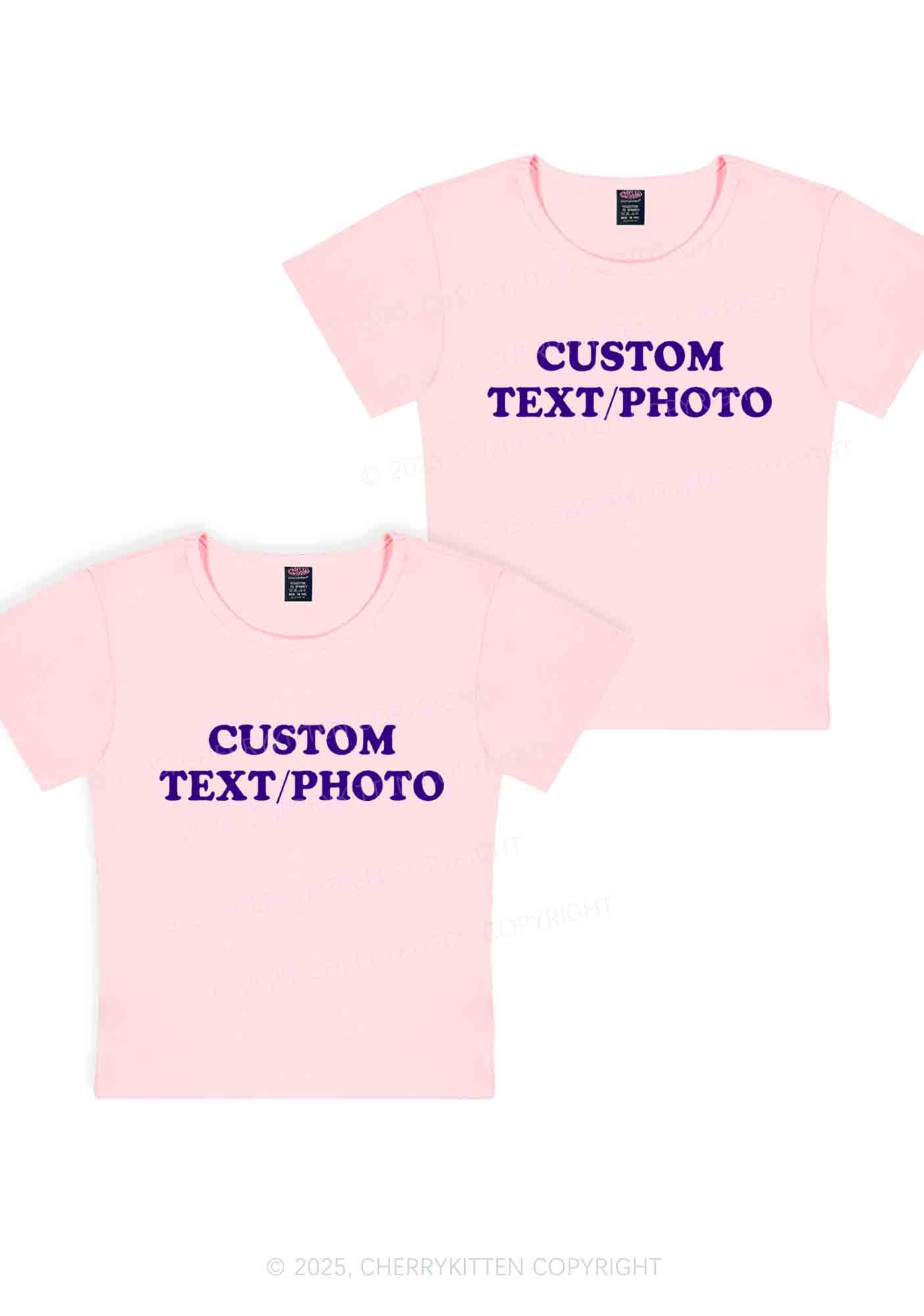 Custom Text Y2K Valentine's Day Baby Tee Cherrykitten