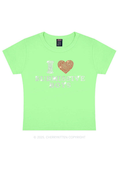 Rhinestone I Love S Boys Y2K Baby Tee Cherrykitten