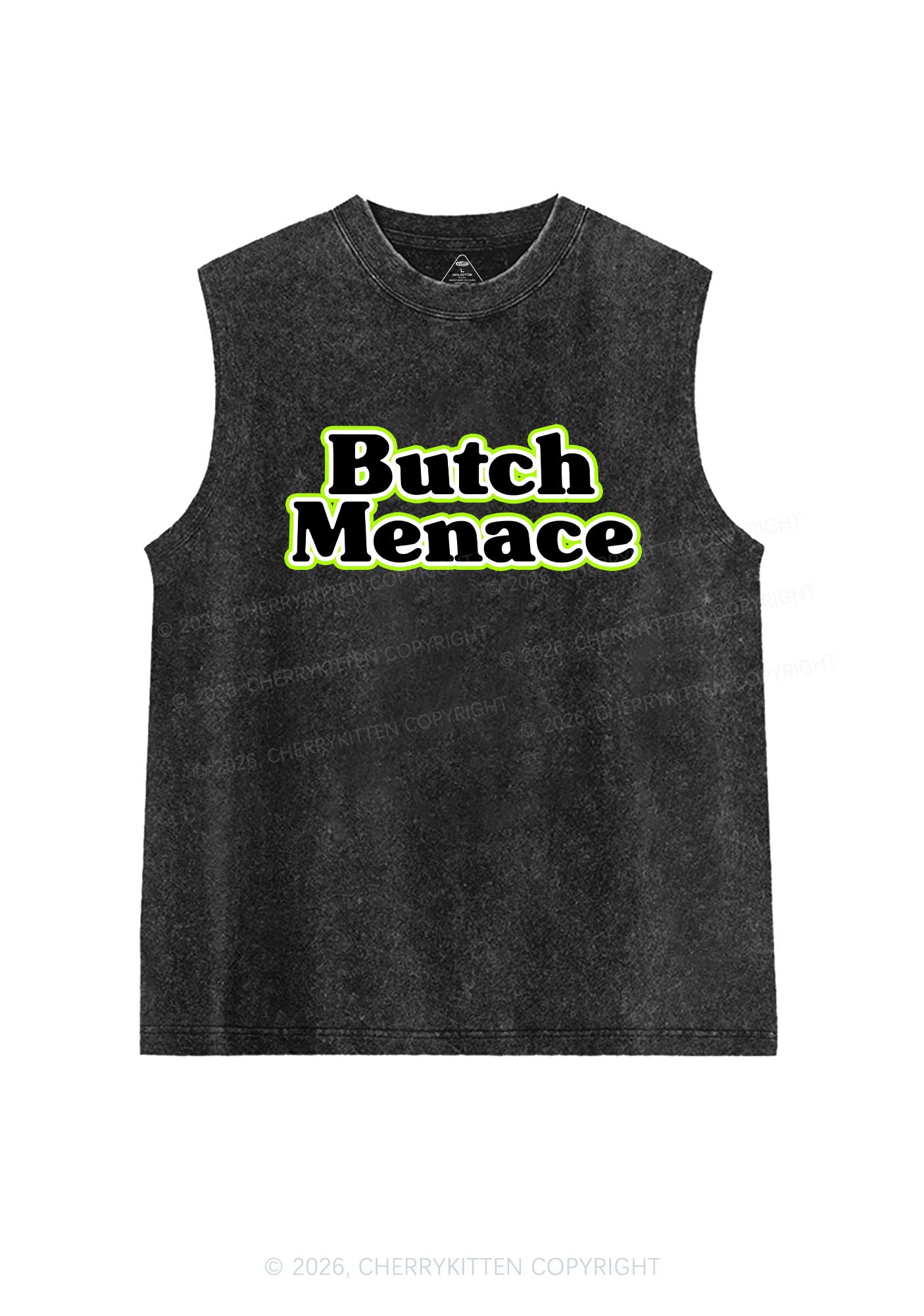 Butch Menace Pride Y2K Washed Muscle Tank Cherrykitten