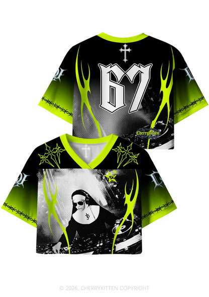 DJ Nun Y2K Crop Sport Jersey Shirts Cherrykitten
