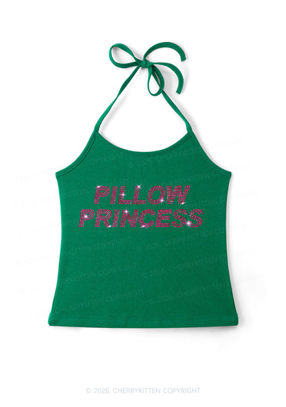 Rhinestone Pillow Princess Y2K Halter Neck Cami Cherrykitten