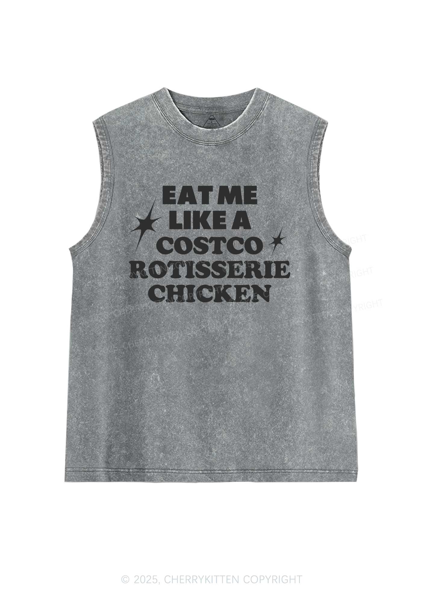 Eat Me Like Chicken Y2K Washed Muscle Tank Cherrykitten
