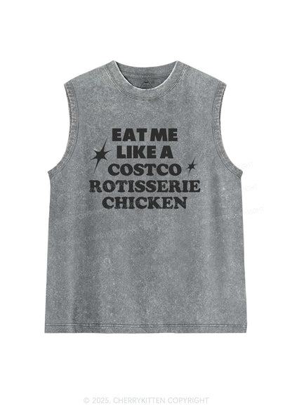 Eat Me Like Chicken Y2K Washed Muscle Tank Cherrykitten