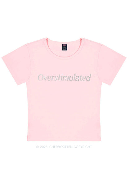 Rhinestone Overstimulated Y2K Baby Tee Cherrykitten