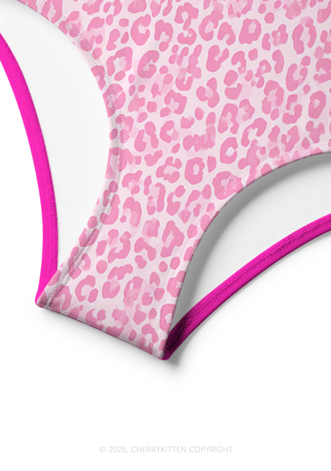 Pink Leopard Y2K Print Bikini Set Cherrykitten