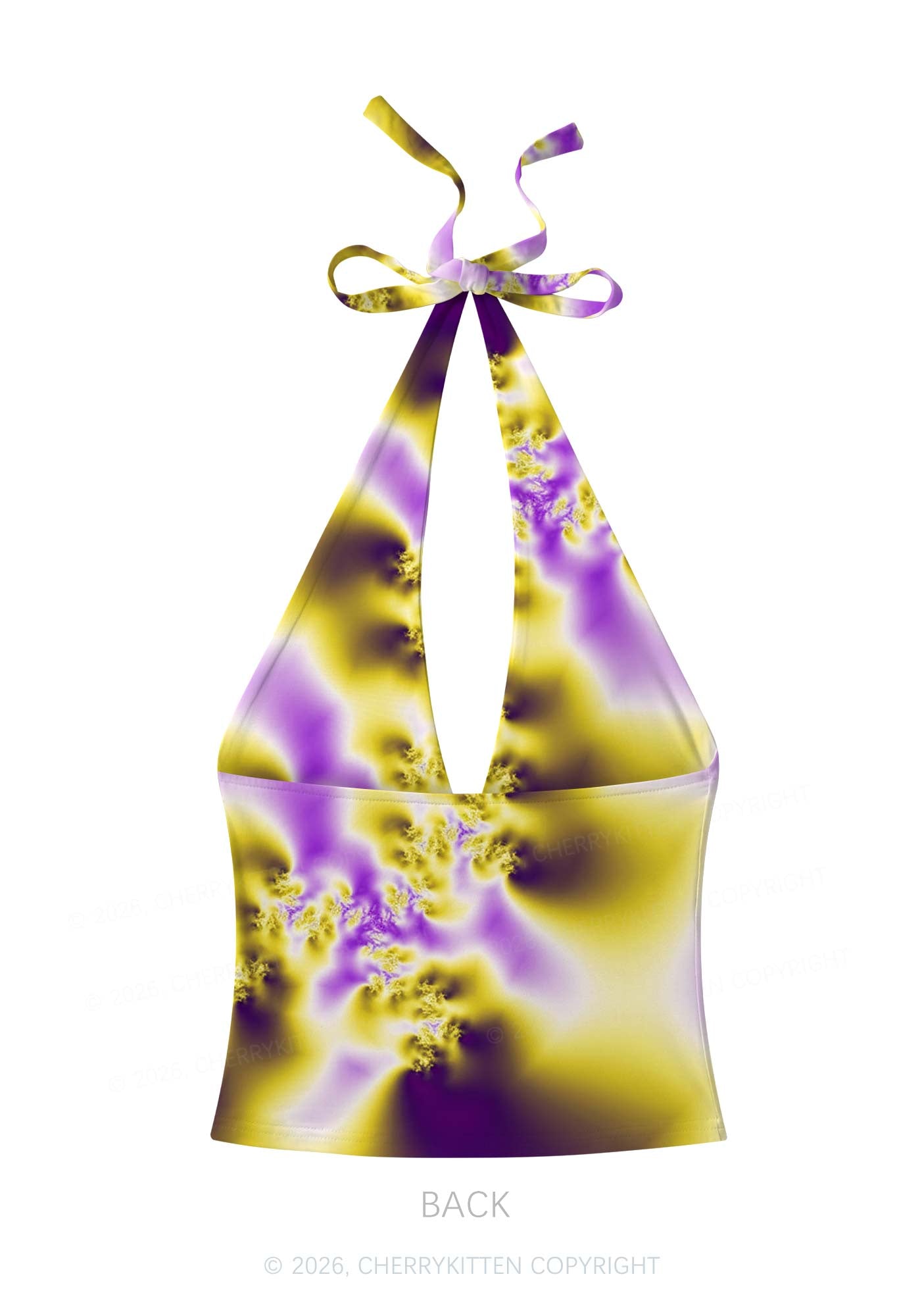 Nonbinary Thermal Pride Y2K Print Halter Deep V Neck Cami Cherrykitten