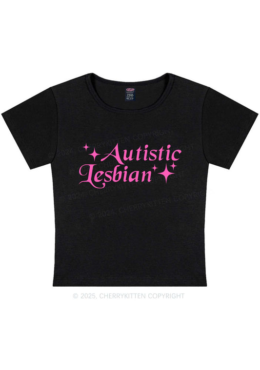 Autistic Lesbian Y2K Baby Tee Cherrykitten
