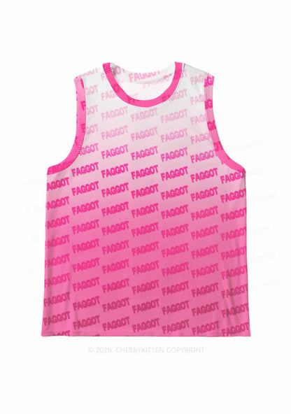 Faded Pink Faggot Pride Y2K Mesh Muscle Tank Cherrykitten