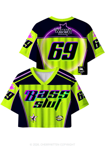 Green Bass Slxt Y2K Crop Sport Jersey Shirts Cherrykitten