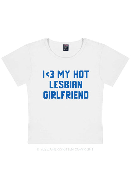 My Hot Lesbian GF Pride Y2K Baby Tee Cherrykitten