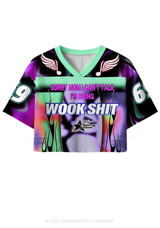 Im Doing Wook Shxt Y2K Crop Sport Jersey Shirts Cherrykitten