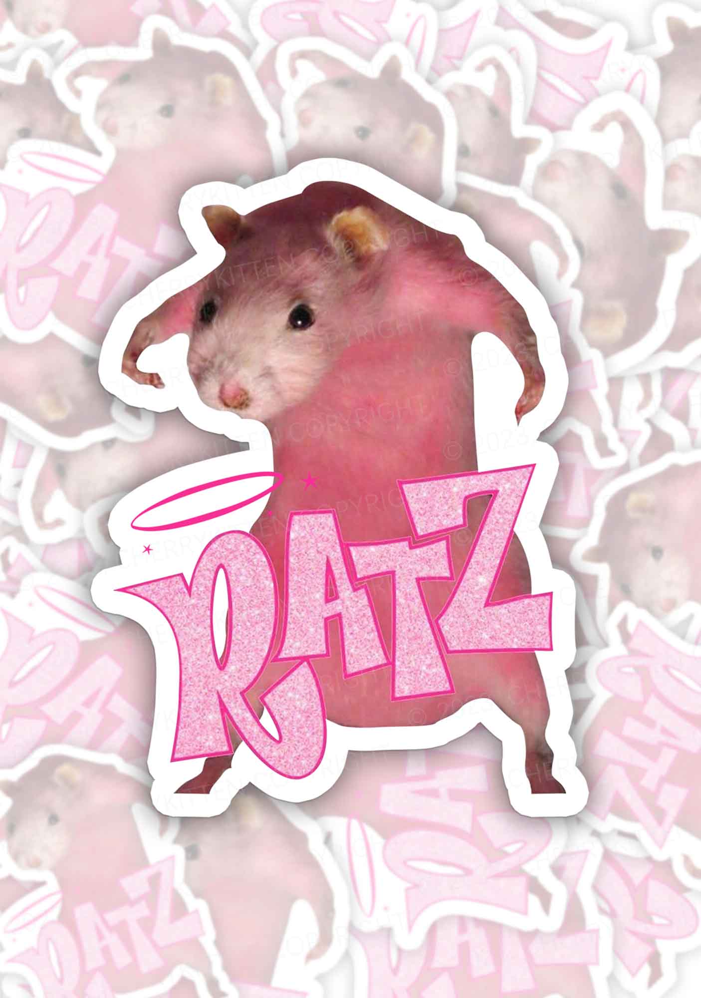 Cherrykitten Pink Ratz 1Pc Y2K Sticker Cherrykitten for Sale