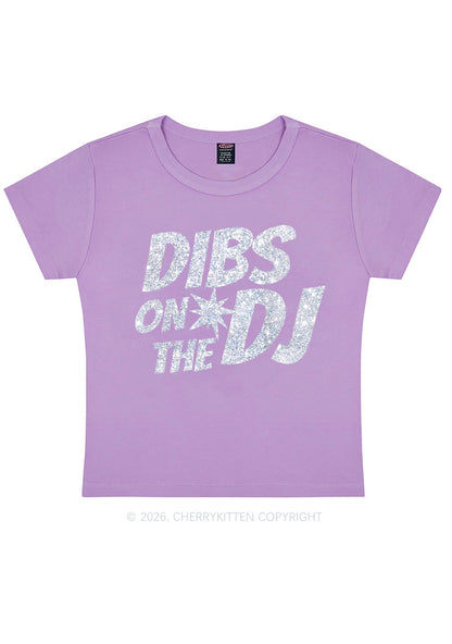 Glitter Dibs On The DJ Y2K Baby Tee Cherrykitten