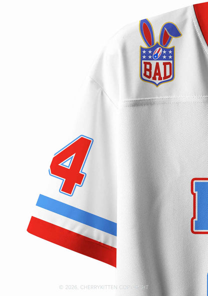 Red Blue Stripe Bunny Y2K Crop Sport Jersey Shirts Cherrykitten