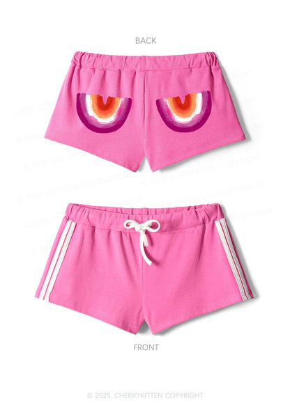 Double Rainbow Pride Y2K Drawstring Mini Shorts Cherrykitten
