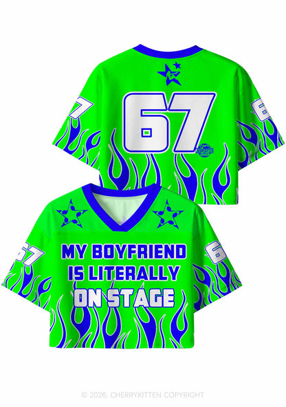My BF Is Literally On Stage Y2K Crop Sport Jersey Shirts Cherrykitten