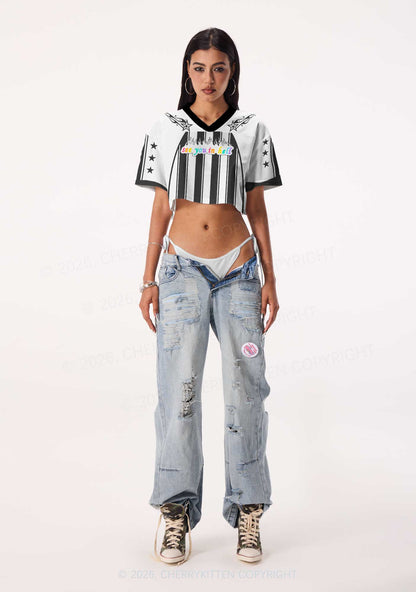 See You In Hell Pride Y2K Crop Sport Jersey Shirts Cherrykitten
