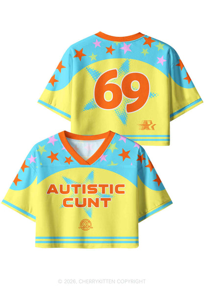 Autistic Cxxt Stars Y2K Crop Sport Jersey Shirts Cherrykitten