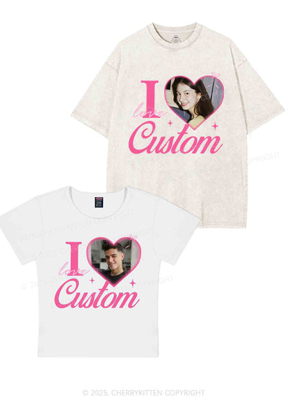I Love Custom Y2K Valentine's Day Couple Shirt Cherrykitten