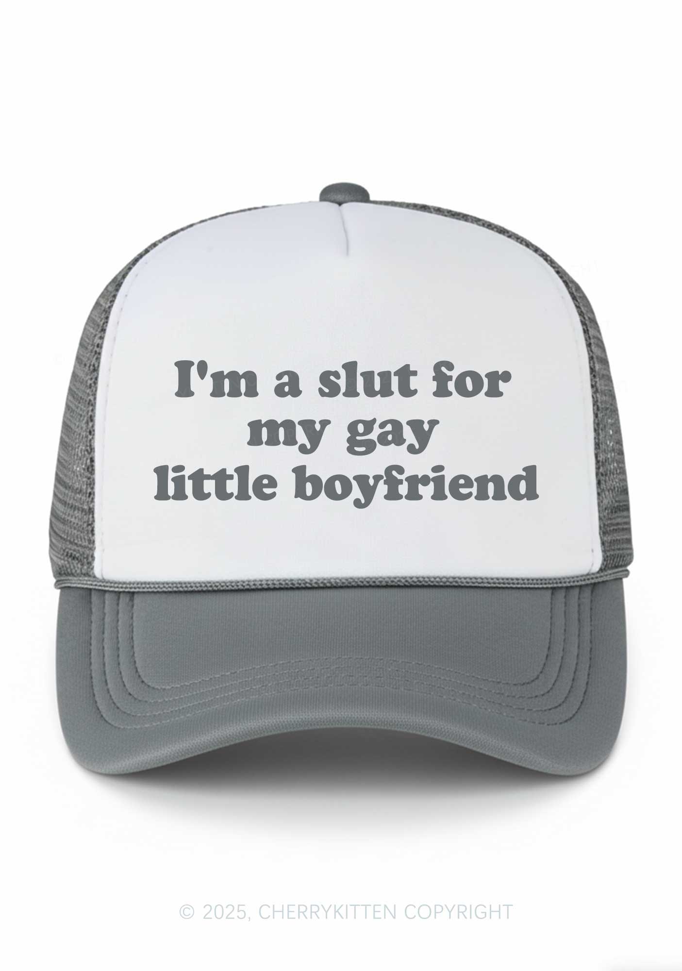 Slxt For My Gay BF Valentine's Day Y2K Colorblock Trucker Hat Cherrykitten