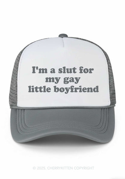Slxt For My Gay BF Valentine's Day Y2K Colorblock Trucker Hat Cherrykitten