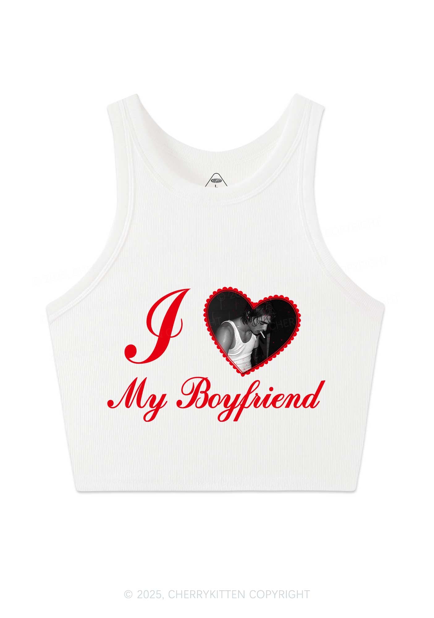 Custom Heart My Bf GF Y2K Crop Tank Top Cherrykitten