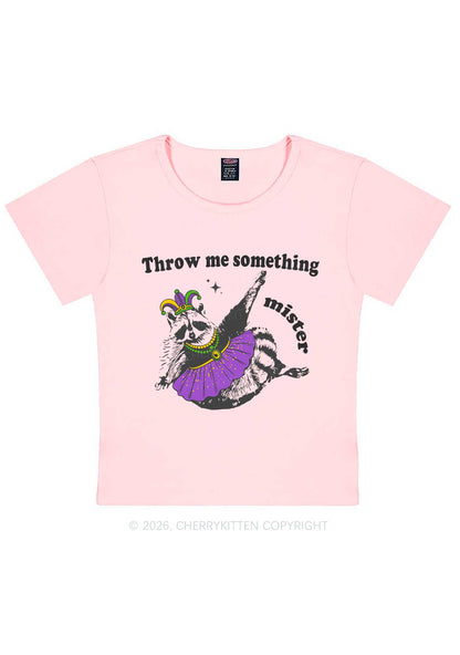 Throw Me Something Mister Raccoon Y2K Baby Tee Cherrykitten
