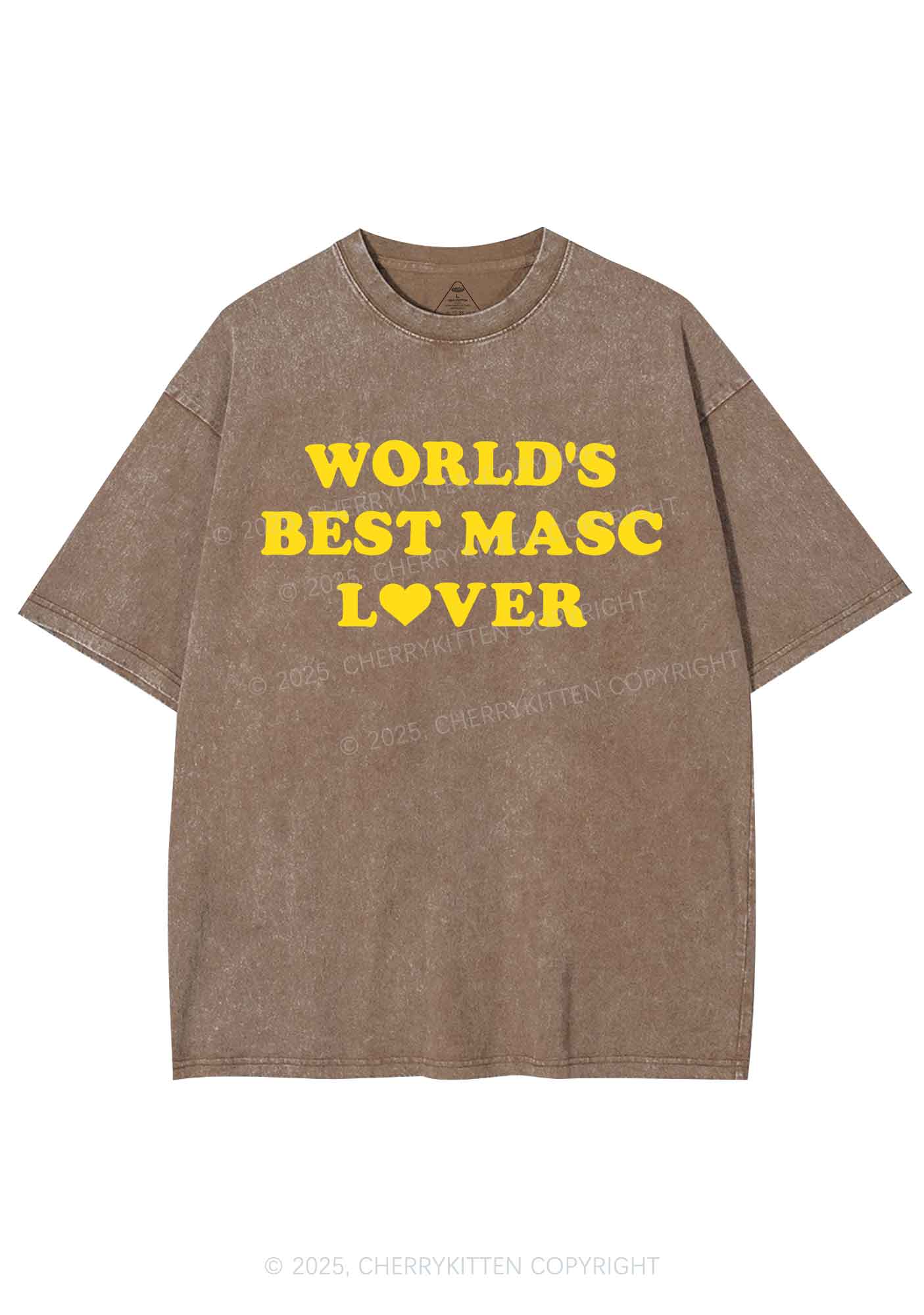 Worlds Best Masc Lover Pride Y2K Shirts Washed Tee Cherrykitten
