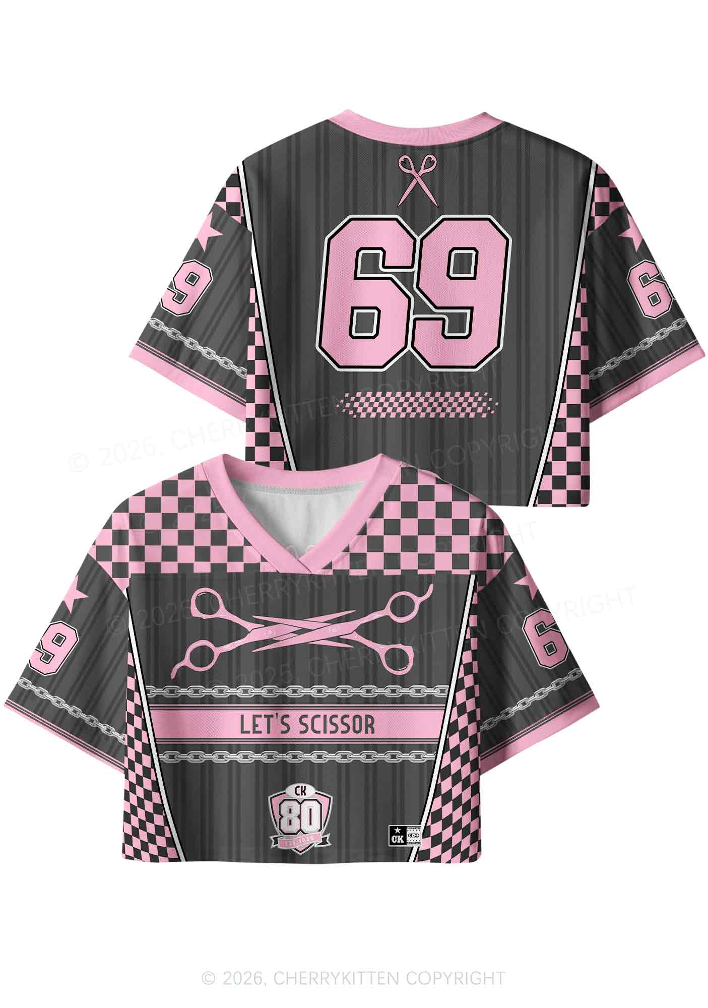 Lets Scissor Pride Y2K Crop Sport Jersey Shirts Cherrykitten