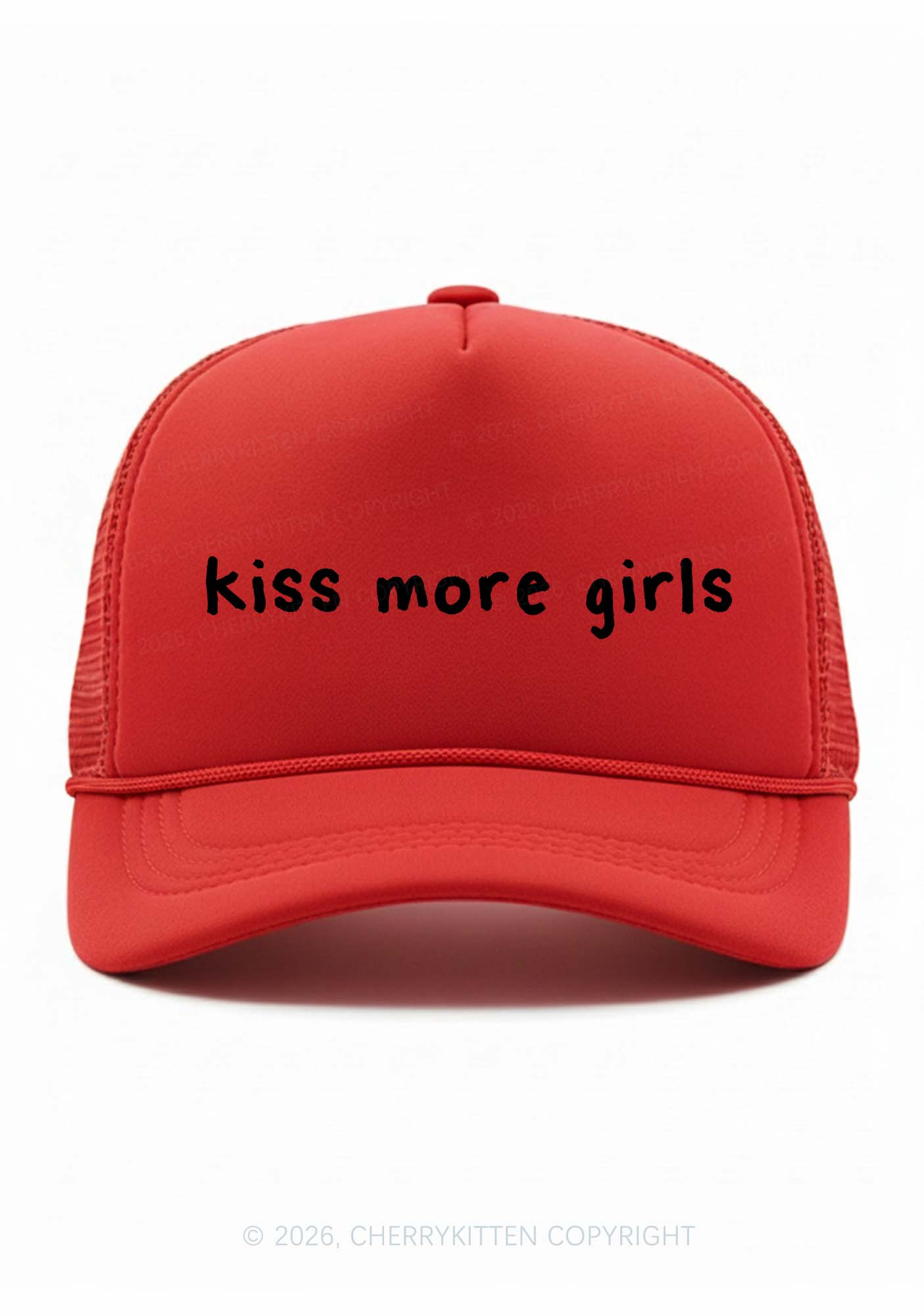Kiss More Girls Pride Y2K Trucker Hat Cherrykitten