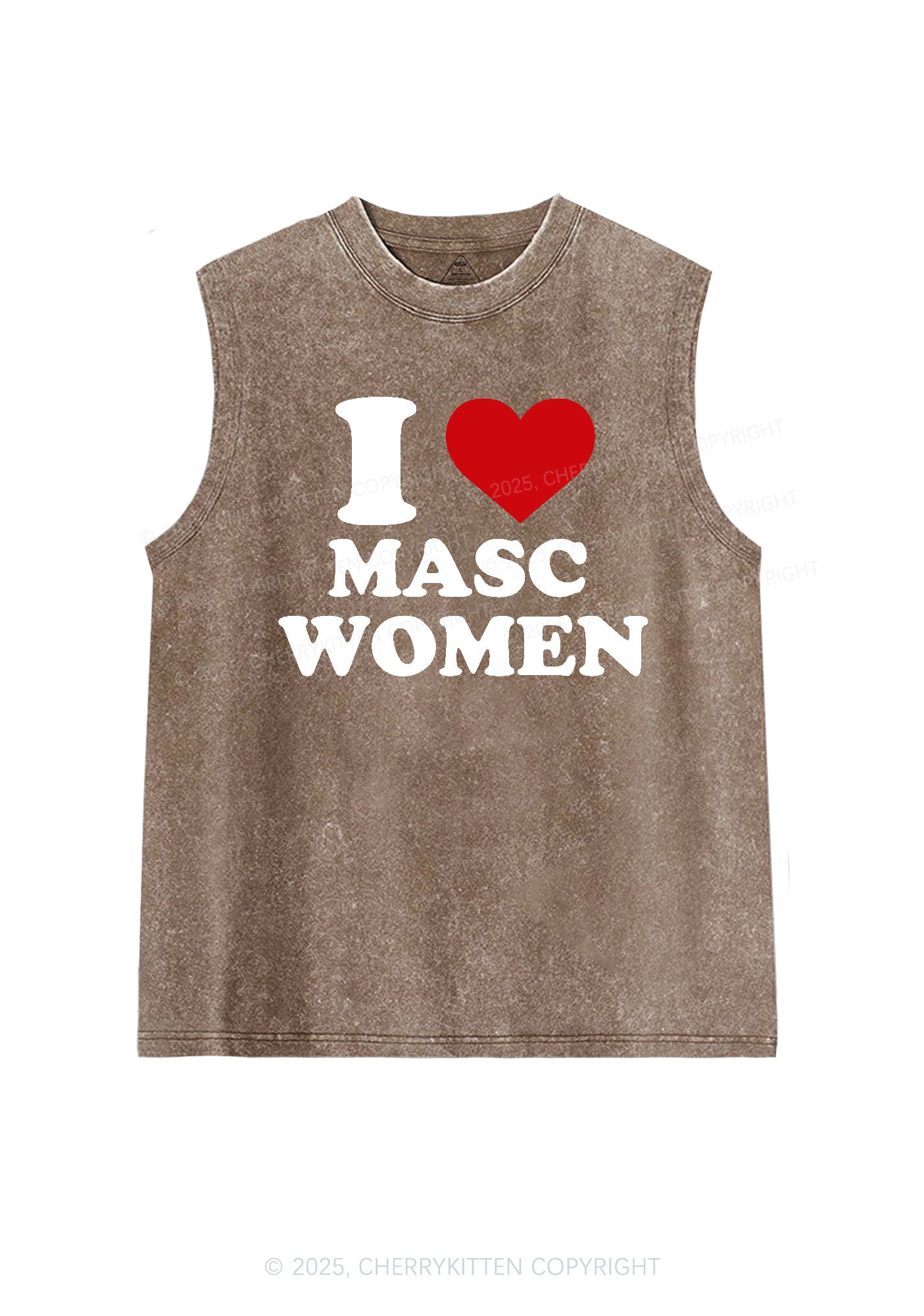 I Love Masc Women Pride Y2K Washed Muscle Tank Cherrykitten