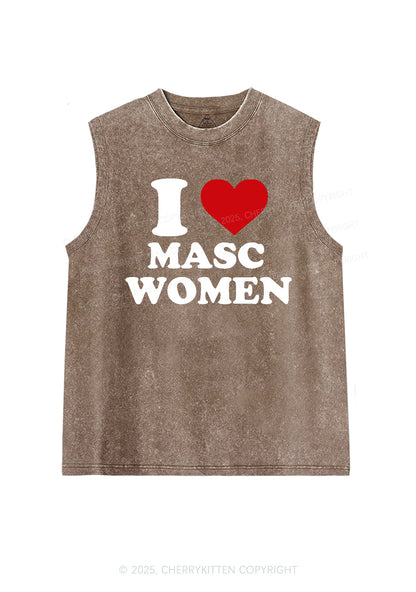 I Love Masc Women Pride Y2K Washed Muscle Tank Cherrykitten