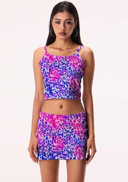 Bisexual Leopard Pride Y2K Print Mini Skirt Cherrykitten
