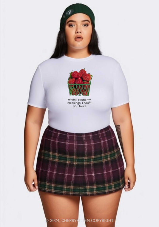 Curvy Count My Blessings Y2K Baby Tee Cherrykitten
