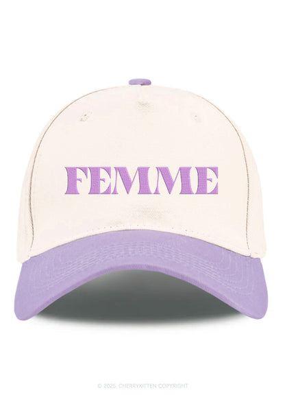 Embroidered Femme Pride Y2K Color Block Baseball Cap Cherrykitten