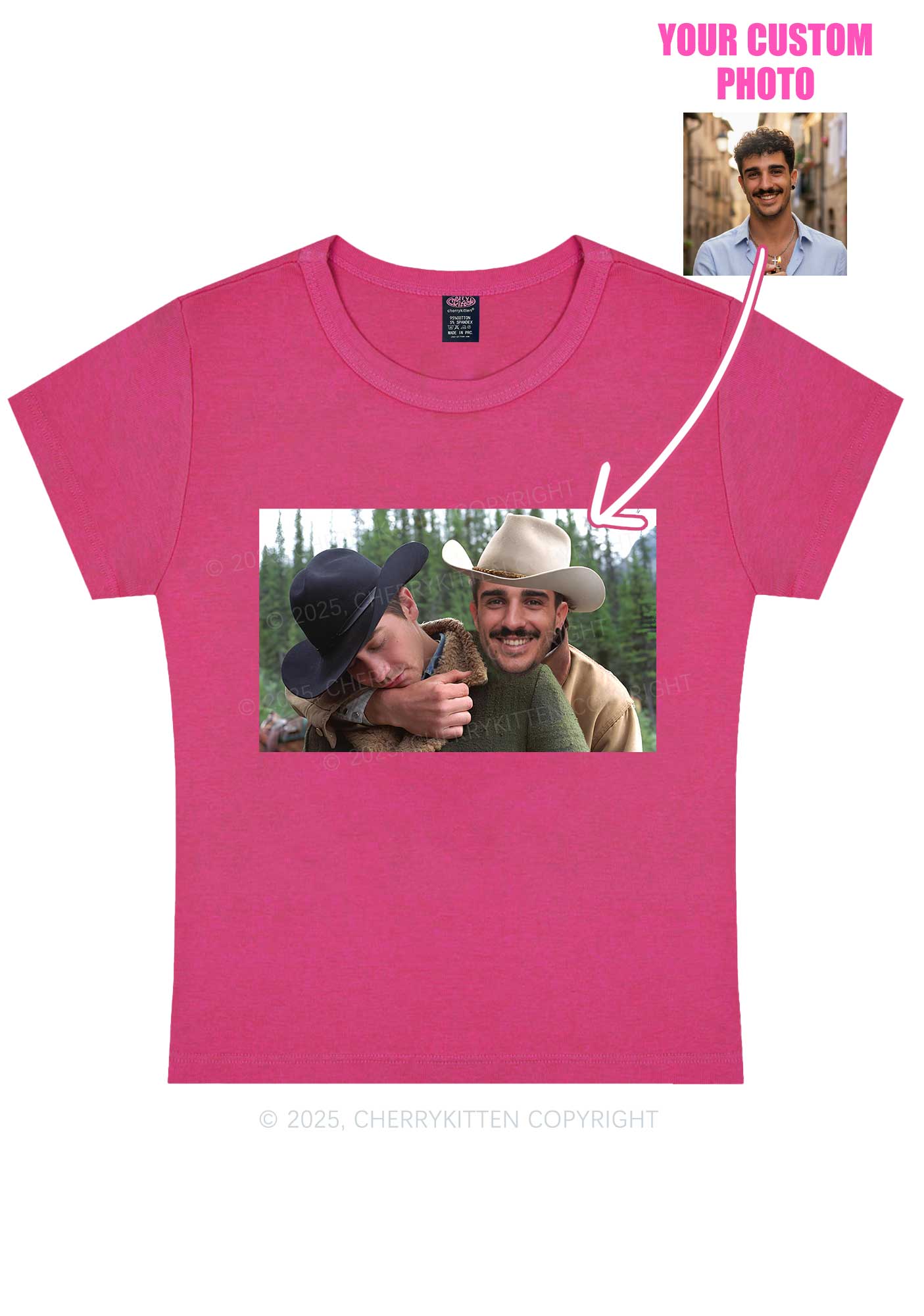 Custom Gay Cowboy Pride Y2K Baby Tee Cherrykitten