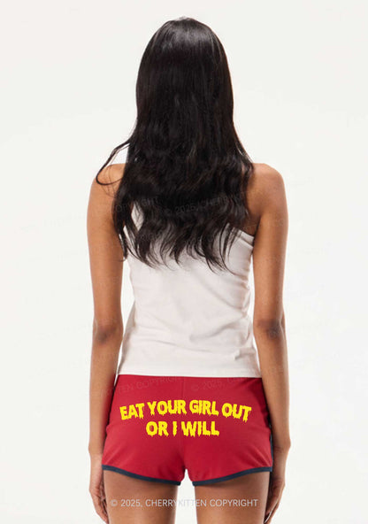 Eat Your Girl Out Y2K Booty Shorts Cherrykitten