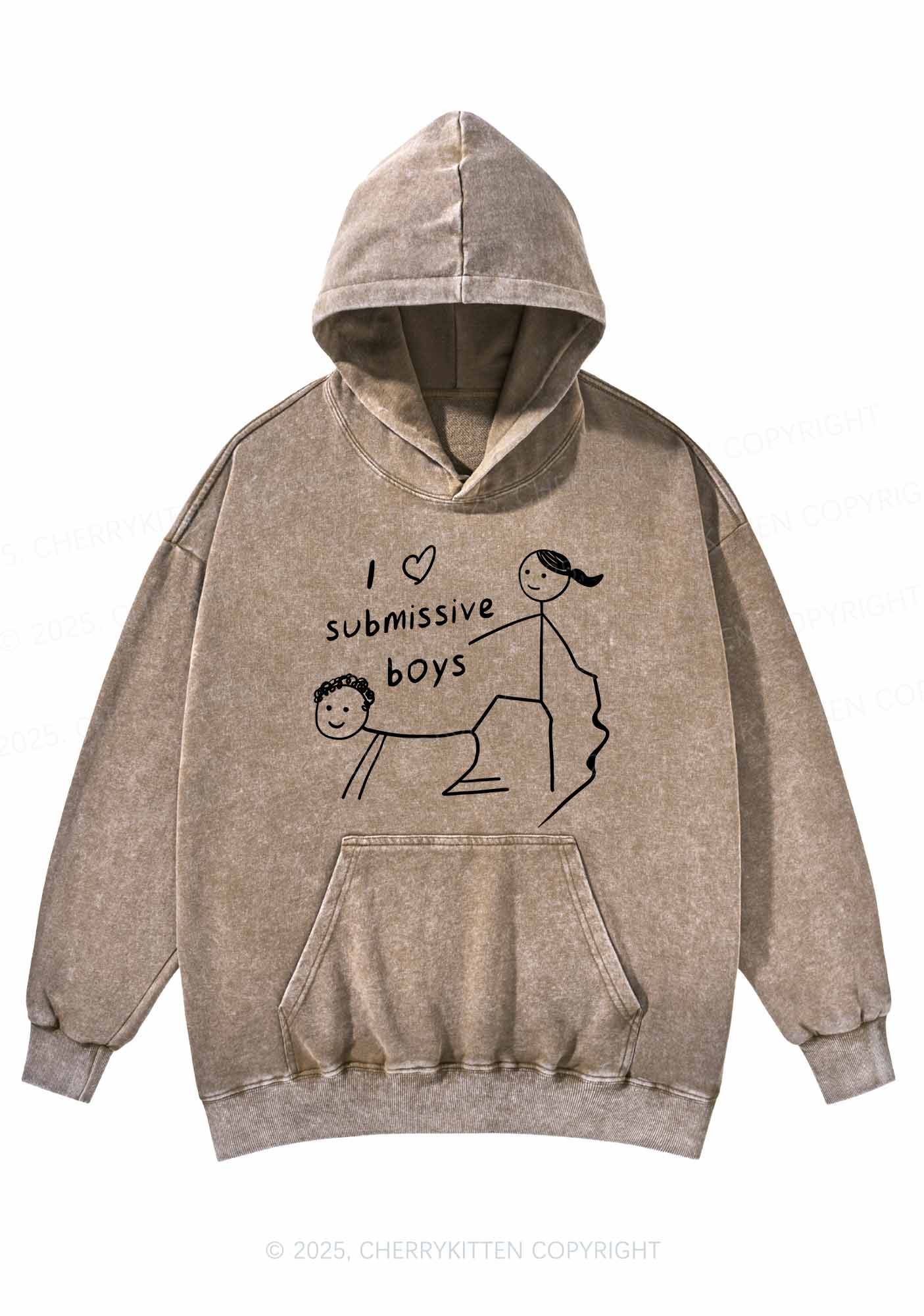Boys Make Gr8 Pets Y2K Washed Hoodie Cherrykitten
