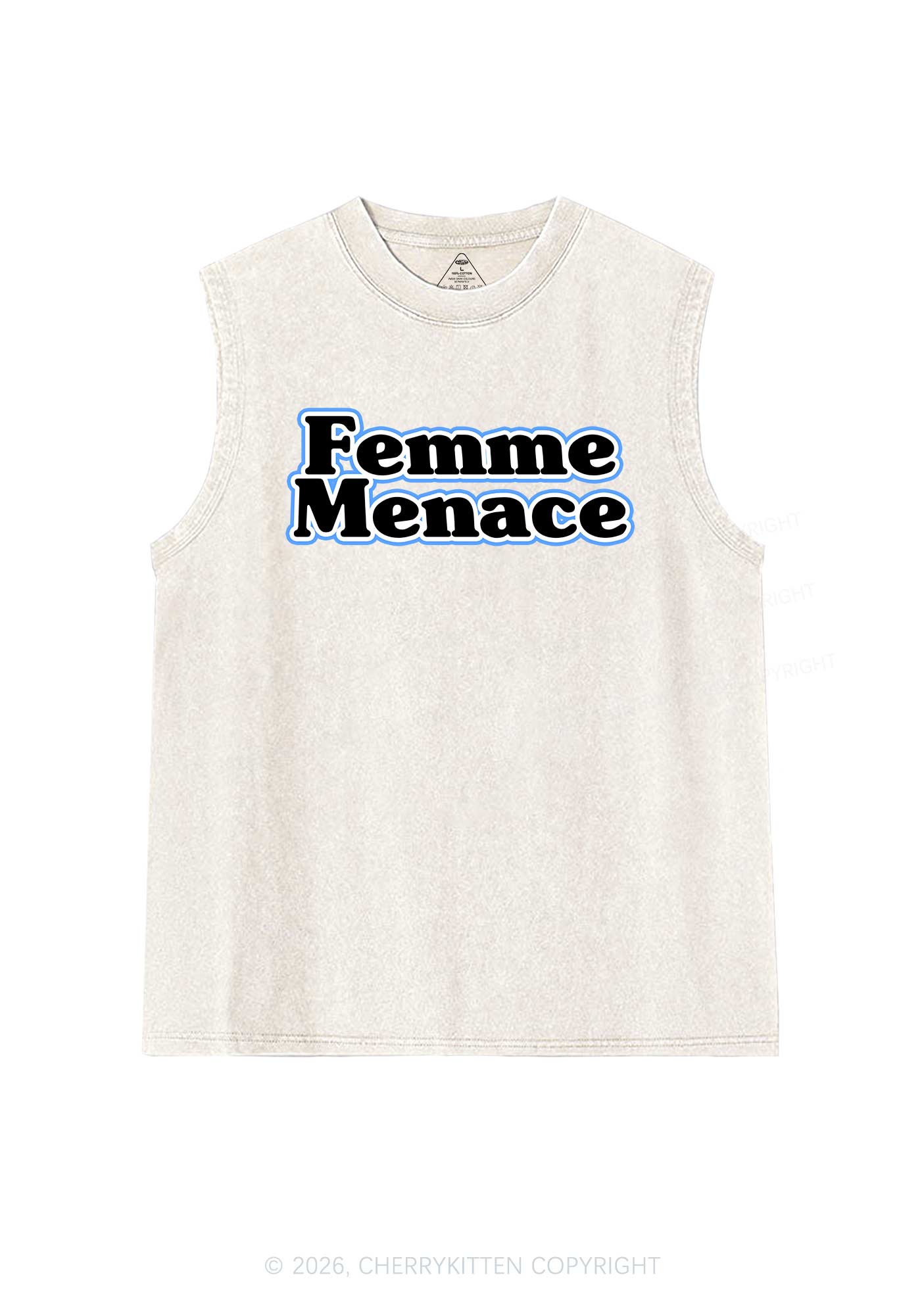 Femme Menace Pride Y2K Washed Muscle Tank Cherrykitten