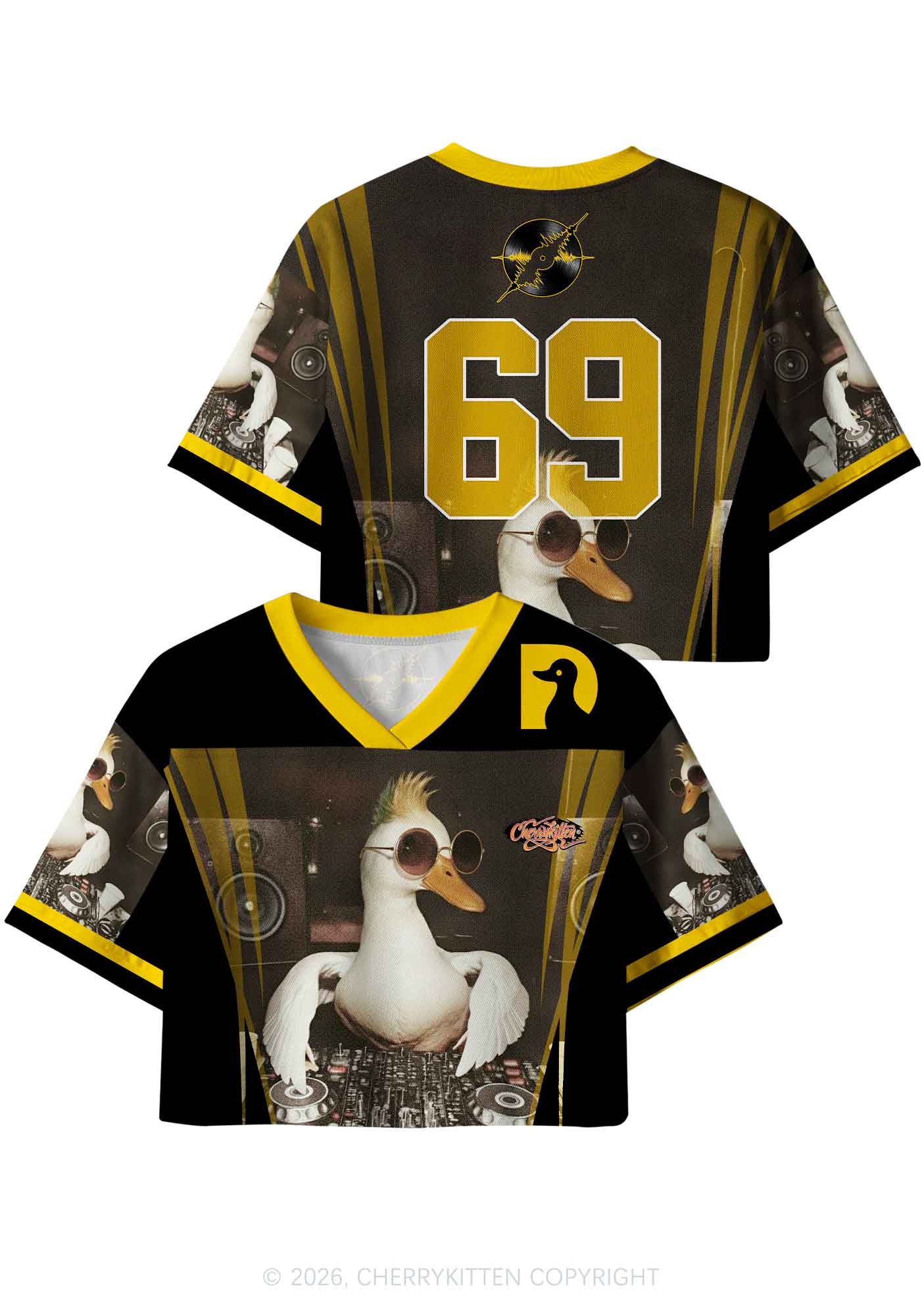 Sunglasses DJ Duck Y2K Crop Sport Jersey Shirts Cherrykitten